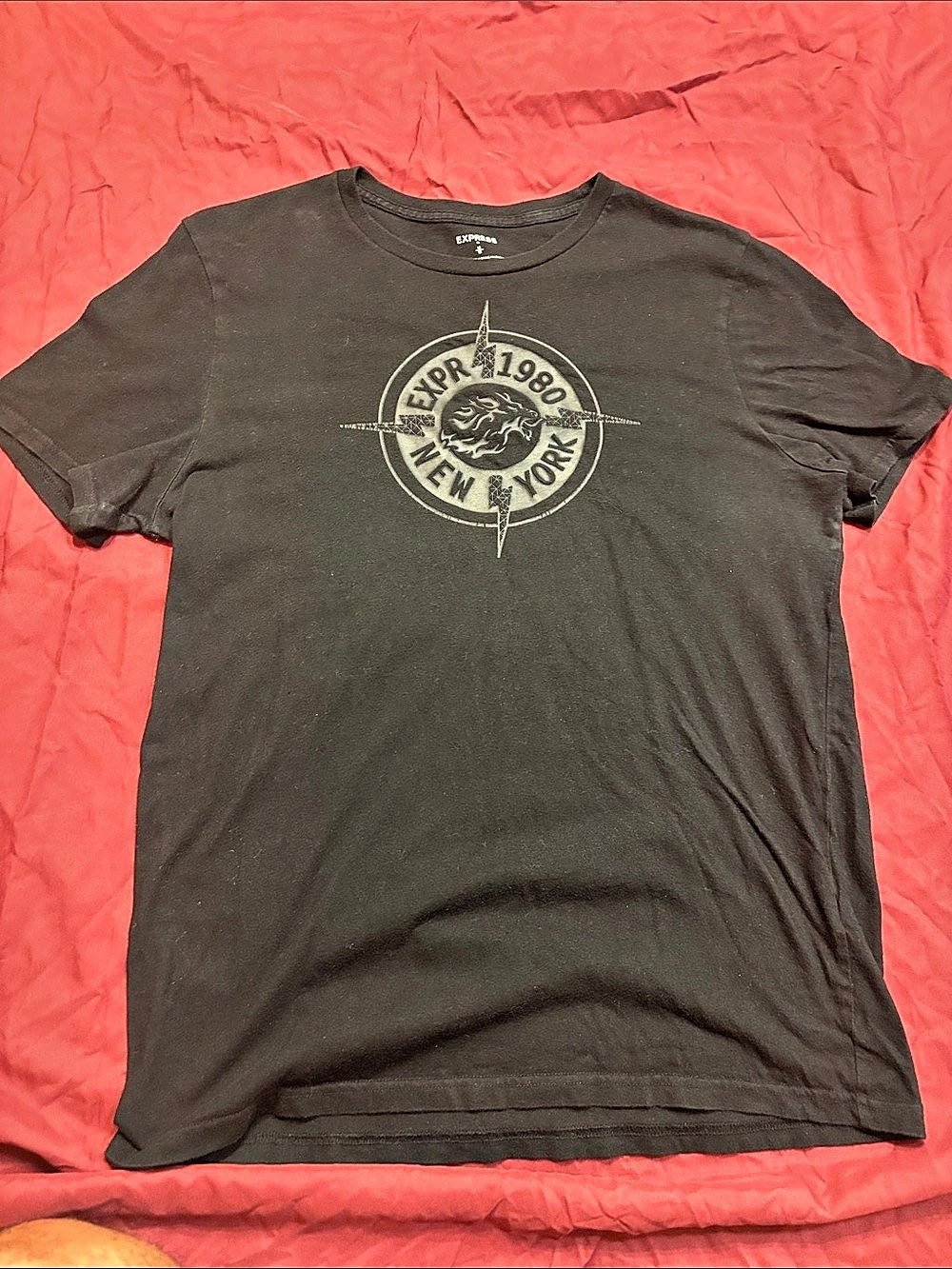 Express 1980 New York Lion Crest Graphic T-Shirt Graphic Short Sleeve Tee in